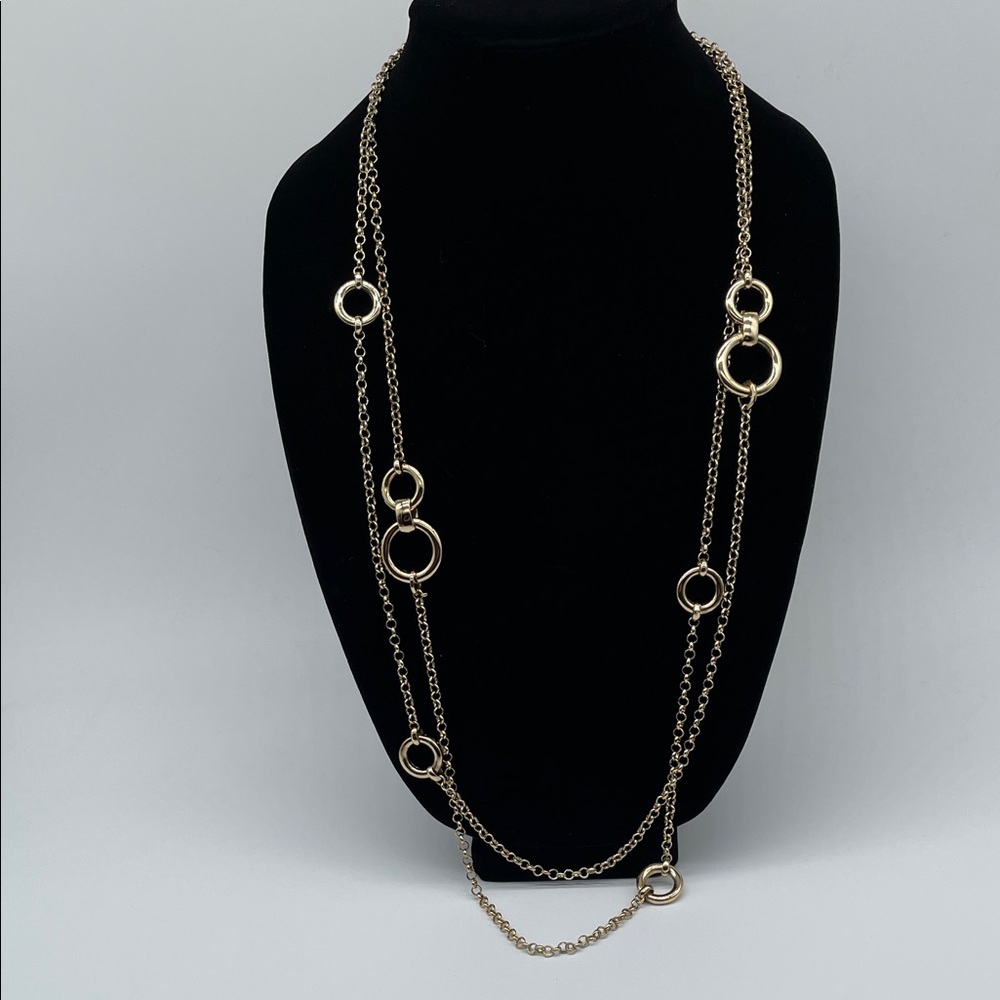 Talbots Gold Circle Link Necklace